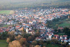 Village view in Berg in the state Rhineland-Palatinate, Germany out of the air