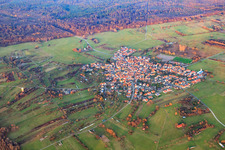 Aerial view of From the southwest in the district Büchelberg in Wörth am Rhein in the state Rhineland-Palatinate, Germany