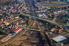 Construction site at the Ottstr railway crossing in Wörth am Rhein in the state Rhineland-Palatinate, Germany