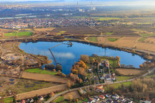 Peninsula in Schauffele Lake in Wörth am Rhein in the state Rhineland-Palatinate, Germany