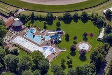 Forest outdoor pool in Herxheim bei Landau in the state Rhineland-Palatinate, Germany
