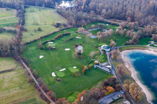 Aerial view of Altrhein Golf Club eV in the district Ottersdorf in Rastatt in the state Baden-Wuerttemberg, Germany