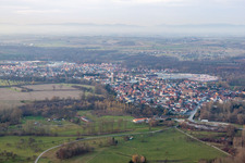 Seltz in the state Bas-Rhin, France from a drone