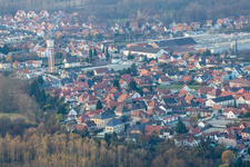 Seltz in the state Bas-Rhin, France seen from a drone