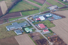 Oblique view of Scheibenhardt, oil production in Scheibenhard in the state Bas-Rhin, France