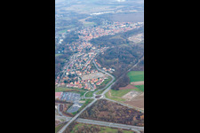 Lauterbourg in the state Bas-Rhin, France from the drone perspective
