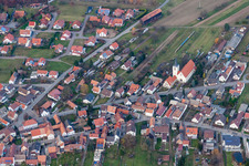 Scheibenhard in the state Bas-Rhin, France from the plane