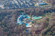Aerial view of Water park in Wörth am Rhein in the state Rhineland-Palatinate, Germany