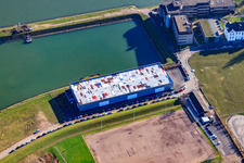 Hafenstraße at the harbor Maximiliansau in the district Maximiliansau in Wörth am Rhein in the state Rhineland-Palatinate, Germany