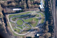 Test track and practice area for training in the driving safety center of Verkehrswacht Karlsruhe in the district Knielingen in Karlsruhe in the state Baden-Wurttemberg, Germany