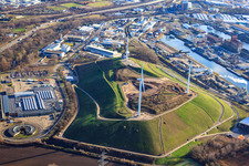 Landfill West (Energy Mountain) in the district Knielingen in Karlsruhe in the state Baden-Wuerttemberg, Germany