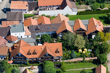 Hotel zur Krone in the district Hayna in Herxheim bei Landau in the state Rhineland-Palatinate, Germany from above