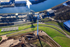 Landfill West (Energieberg) in front of Asphaltmischwerk Karlsruhe GmbH & Co. OHG in the district Knielingen in Karlsruhe in the state Baden-Wuerttemberg, Germany