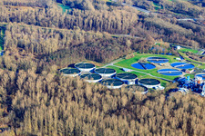 Sewage treatment plant Karlsruhe in the district Knielingen in Karlsruhe in the state Baden-Wuerttemberg, Germany out of the air