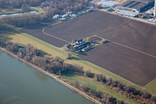 District Maximiliansau in Wörth am Rhein in the state Rhineland-Palatinate, Germany from the drone perspective