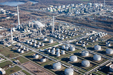 Aerial view of MIRO in the district Knielingen in Karlsruhe in the state Baden-Wuerttemberg, Germany