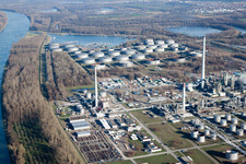 Aerial photograpy of MIRO in the district Knielingen in Karlsruhe in the state Baden-Wuerttemberg, Germany