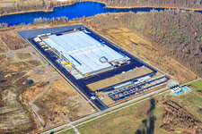New Netto logistics center in the Oberwald industrial area in Wörth am Rhein in the state Rhineland-Palatinate, Germany