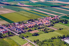Brehmstr in the district Minderslachen in Kandel in the state Rhineland-Palatinate, Germany viewn from the air