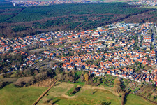 City view from the south in Jockgrim in the state Rhineland-Palatinate, Germany