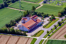 Aerial view of Volunteer Fire Department Kandel in Kandel in the state Rhineland-Palatinate, Germany