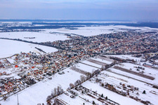 Aerial view of Saarstr in Kandel in the state Rhineland-Palatinate, Germany