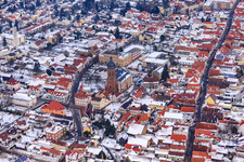 Aerial view of Martkstr in Kandel in the state Rhineland-Palatinate, Germany
