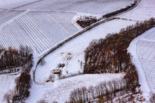 Horse paddock in the snow in Barbelroth in the state Rhineland-Palatinate, Germany