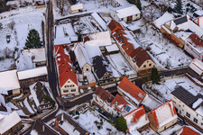 Raiffeisenstraße x Waschgasse in snow in Winden in the state Rhineland-Palatinate, Germany