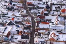 Town hall in the snow in Winden in the state Rhineland-Palatinate, Germany