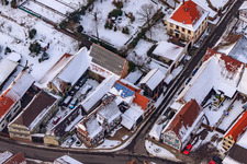 Oblique view of Town hall in the snow in Winden in the state Rhineland-Palatinate, Germany