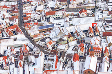 Ring Road in snow in Steinweiler in the state Rhineland-Palatinate, Germany