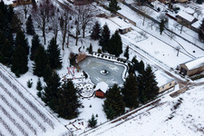 Aerial view of Ornamental garden in Erlenbach bei Kandel in the state Rhineland-Palatinate, Germany