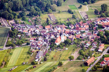 Aerial view of Scheibenhardt in Scheibenhard in the state Bas-Rhin, France