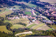 Aerial photograpy of Lauterbourg in the state Bas-Rhin, France