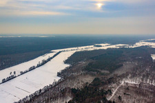 Aerial view of Otterbach lowlands in Kandel in the state Rhineland-Palatinate, Germany