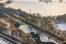 Old Rhine in winter in Wörth am Rhein in the state Rhineland-Palatinate, Germany