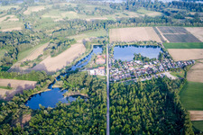 Quarry lake campsite in Beinheim in the state Bas-Rhin, France