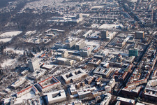 Aerial view of KIT, Campus TH in the district Innenstadt-Ost in Karlsruhe in the state Baden-Wuerttemberg, Germany
