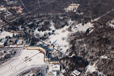 Drone recording of Lock in the district Innenstadt-West in Karlsruhe in the state Baden-Wuerttemberg, Germany