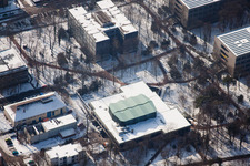 Aerial view of University of Applied Sciences in the district Innenstadt-West in Karlsruhe in the state Baden-Wuerttemberg, Germany
