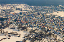 Drone image of District Neureut in Karlsruhe in the state Baden-Wuerttemberg, Germany
