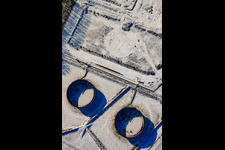 Former tank farm in winter with snow in Jockgrim in the state Rhineland-Palatinate, Germany