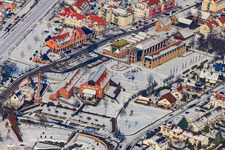 Brickworks Museum and Community Center in winter with snow in Jockgrim in the state Rhineland-Palatinate, Germany