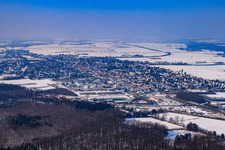 City view from the southeast in winter with snow in Kandel in the state Rhineland-Palatinate, Germany