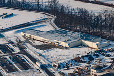 New building construction site in the industrial park Horst for Friedrich Zufall GmbH & Co. KG Internationale Spedition in the district Gewerbegebiet Horst in Kandel in the state Rhineland-Palatinate, Germany from above