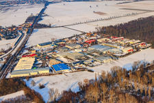 Industrial area Große Ahlmühle in winter with snow in Rohrbach in the state Rhineland-Palatinate, Germany