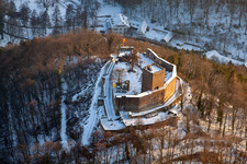 Landeck Ruins in Klingenmünster in the state Rhineland-Palatinate, Germany from above
