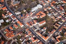 Mayor's Office, Culture and Congress Center, Bürgerhaus Linkenheim-Hochstetten and Volksbank pur in the district Linkenheim in Linkenheim-Hochstetten in the state Baden-Wuerttemberg, Germany