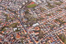 Street - road guidance Karlsruher Strasse in the district Linkenheim in Linkenheim-Hochstetten in the state Baden-Wurttemberg, Germany